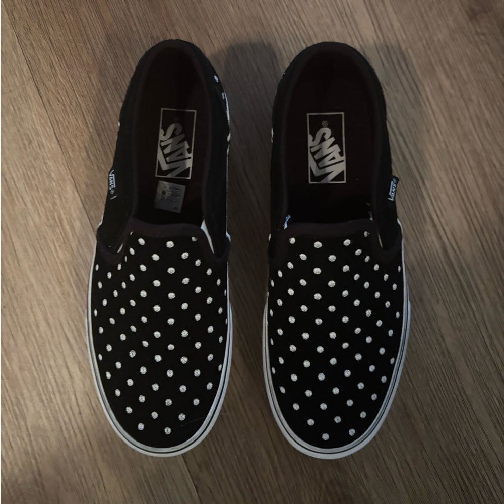 Vans Platform Black and White Polka Dot Sneakers
